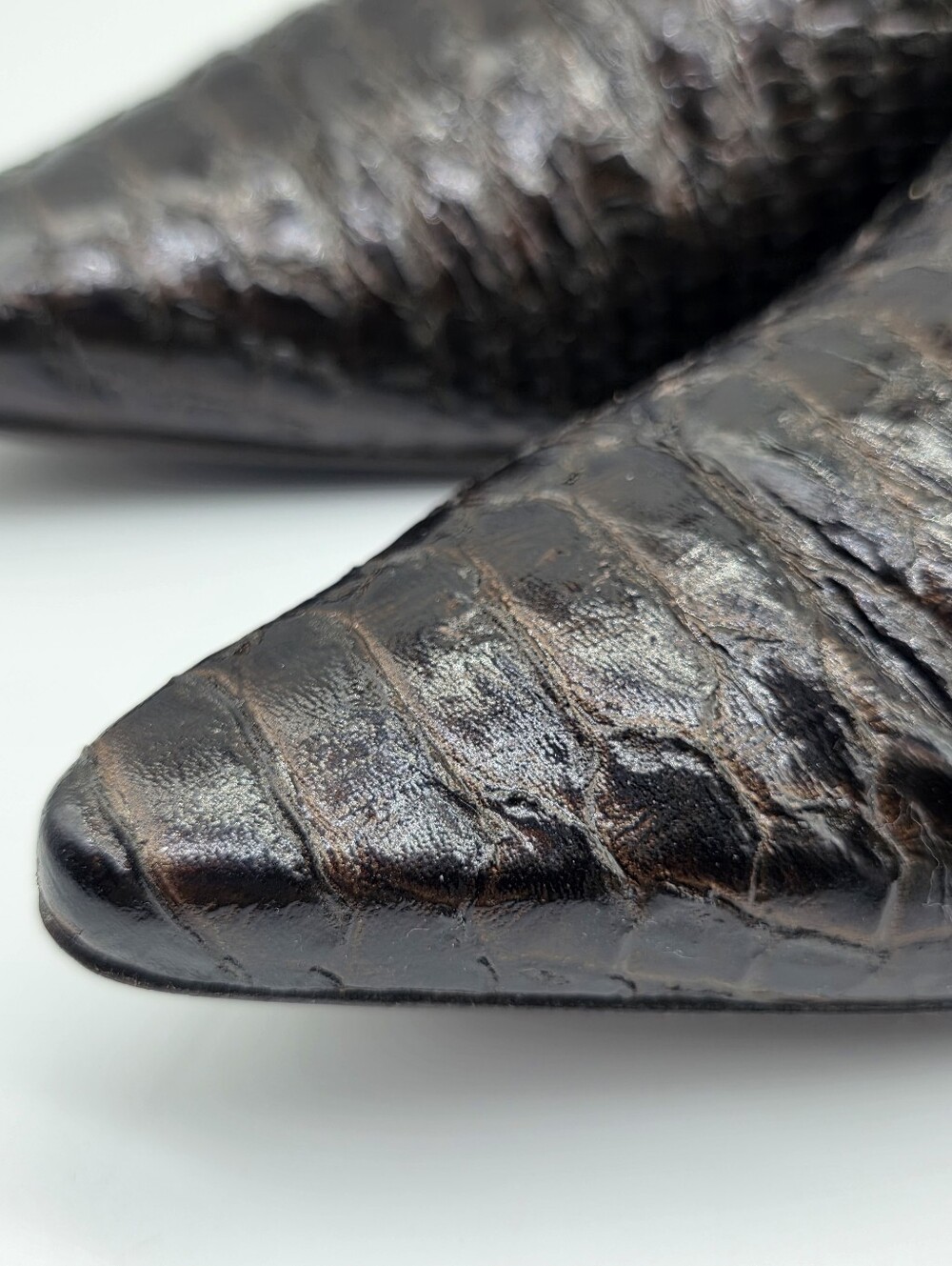Vintage Peter Kaiser Genuine Snakeskin Low Heels | Size 8 Dark Academia Indie - Picture 6 of 16